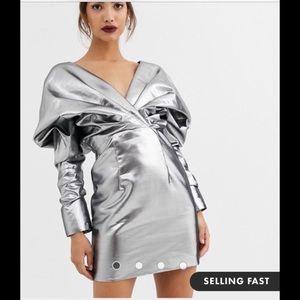 Silver Chrome Asos Dress